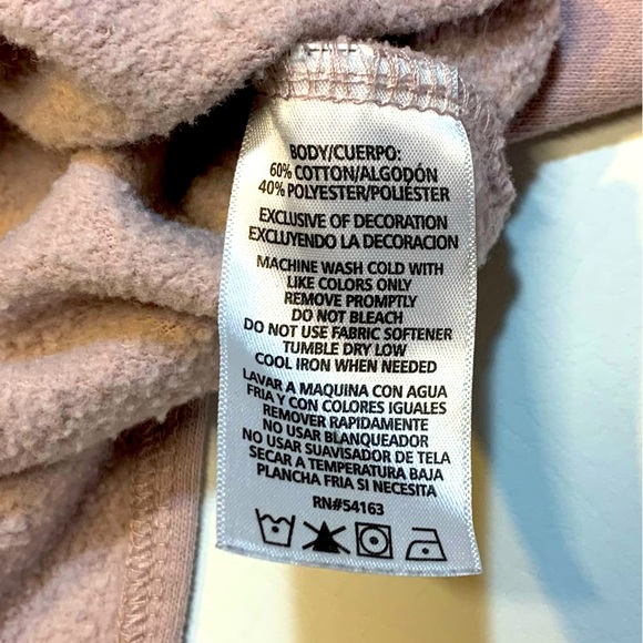 Calvin Klein Women's Large Cowl Neck Sweater Pink Drawstring Logo Spellout - Picture 3 of 8